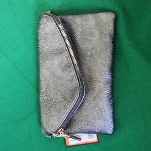 New Alba Pewter Leather Crossbody
